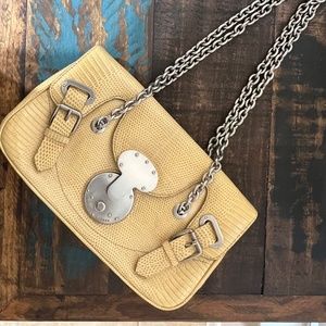 NWOT RALPH LAUREN COLLECTION RICKY LIZARD SILVER CHAIN VINTAGE HANDBAG